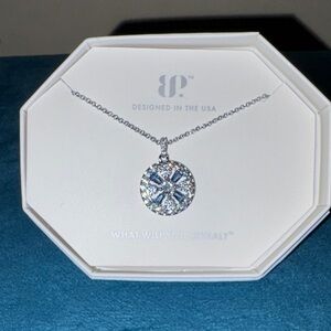 Lab created Aqua Blue Spinel Pendant Necklace